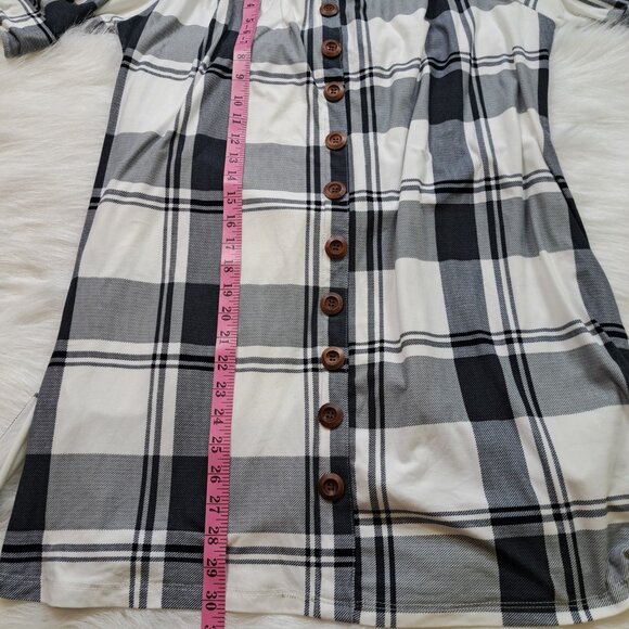 J For Justify Ultrasoft Off Shoulder Plaid Belted Dress 1X - Picture 9 of 9